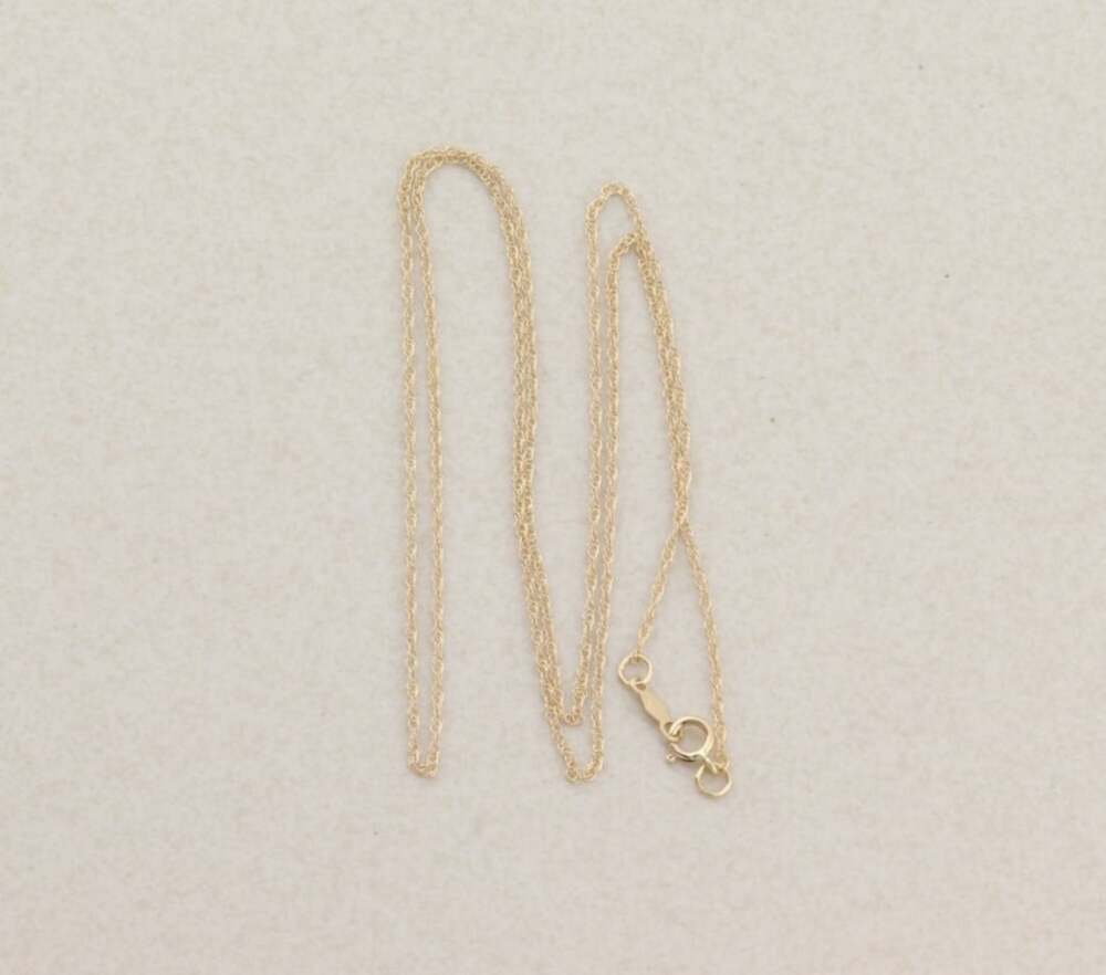 14k Yellow Gold Dainty Delicate Very Fine Chain Necklace 20" Prince of Wales